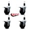 Service Caster 4'' Soft Rubber Swivel 1-3/8'' Expanding Stem Caster Set Total Lock Brake, 4PK SCC-EXTTL20S414-SRS-138-4 - alternate 3